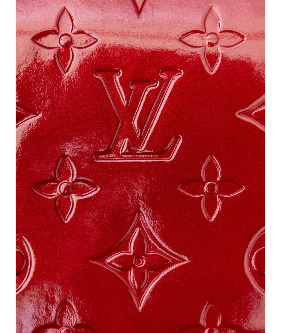 LOUIS VUITTON Красный кожаный кошелек, фото 4