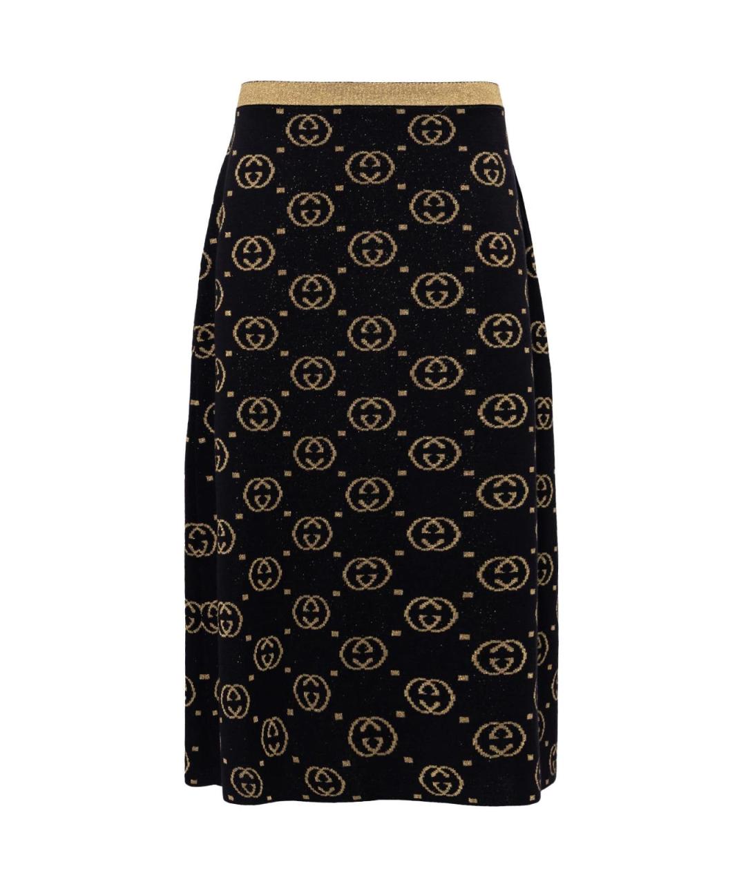 GUCCI Черная шерстяная юбка миди, фото 2