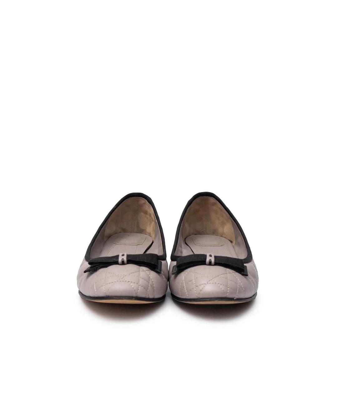 CHRISTIAN DIOR Серые кожаные балетки, фото 5