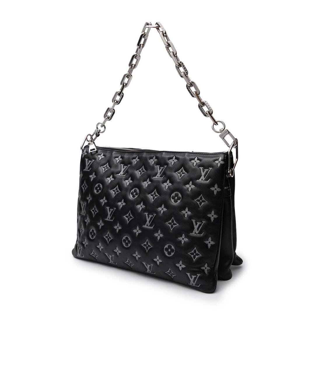 LOUIS VUITTON Черная кожаная сумка тоут, фото 4