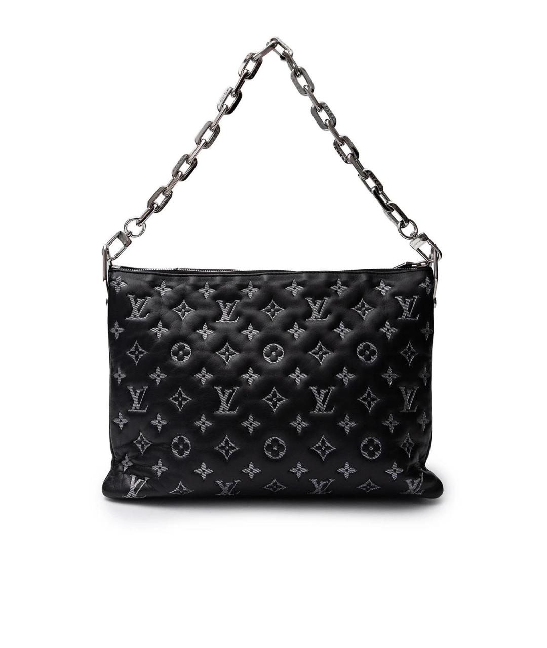 LOUIS VUITTON Черная кожаная сумка тоут, фото 3