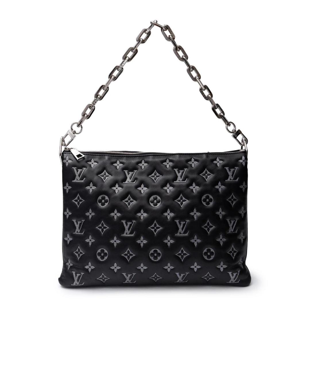 LOUIS VUITTON Черная кожаная сумка тоут, фото 6