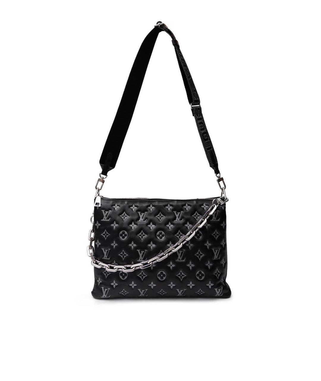 LOUIS VUITTON Черная кожаная сумка тоут, фото 7