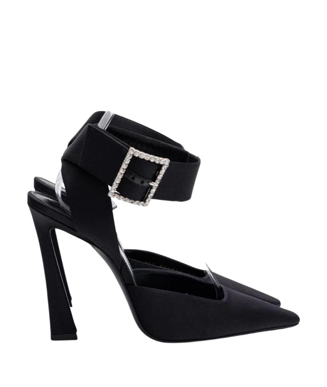 SAINT LAURENT Черные текстильные туфли, фото 1