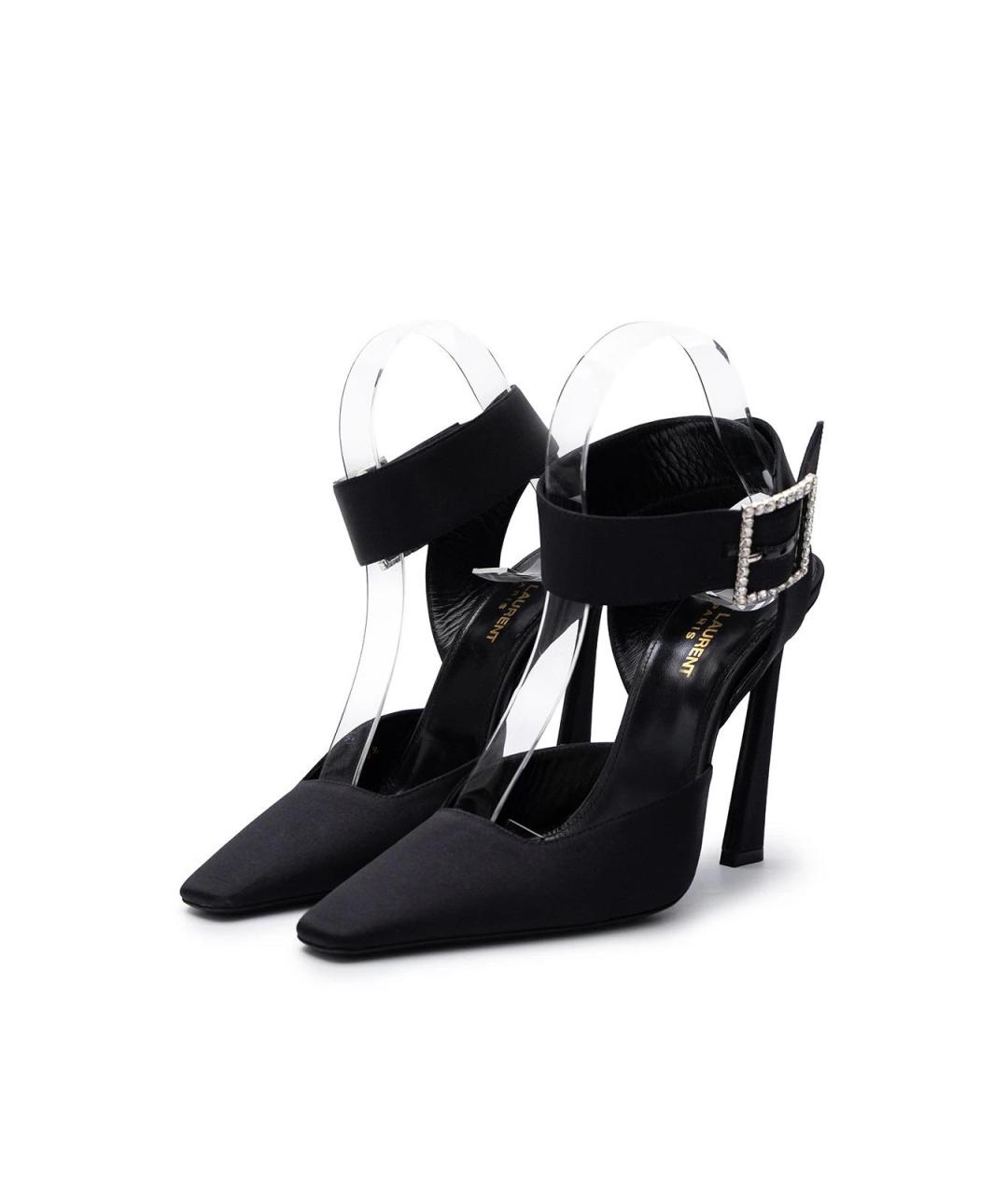 SAINT LAURENT Черные текстильные туфли, фото 2