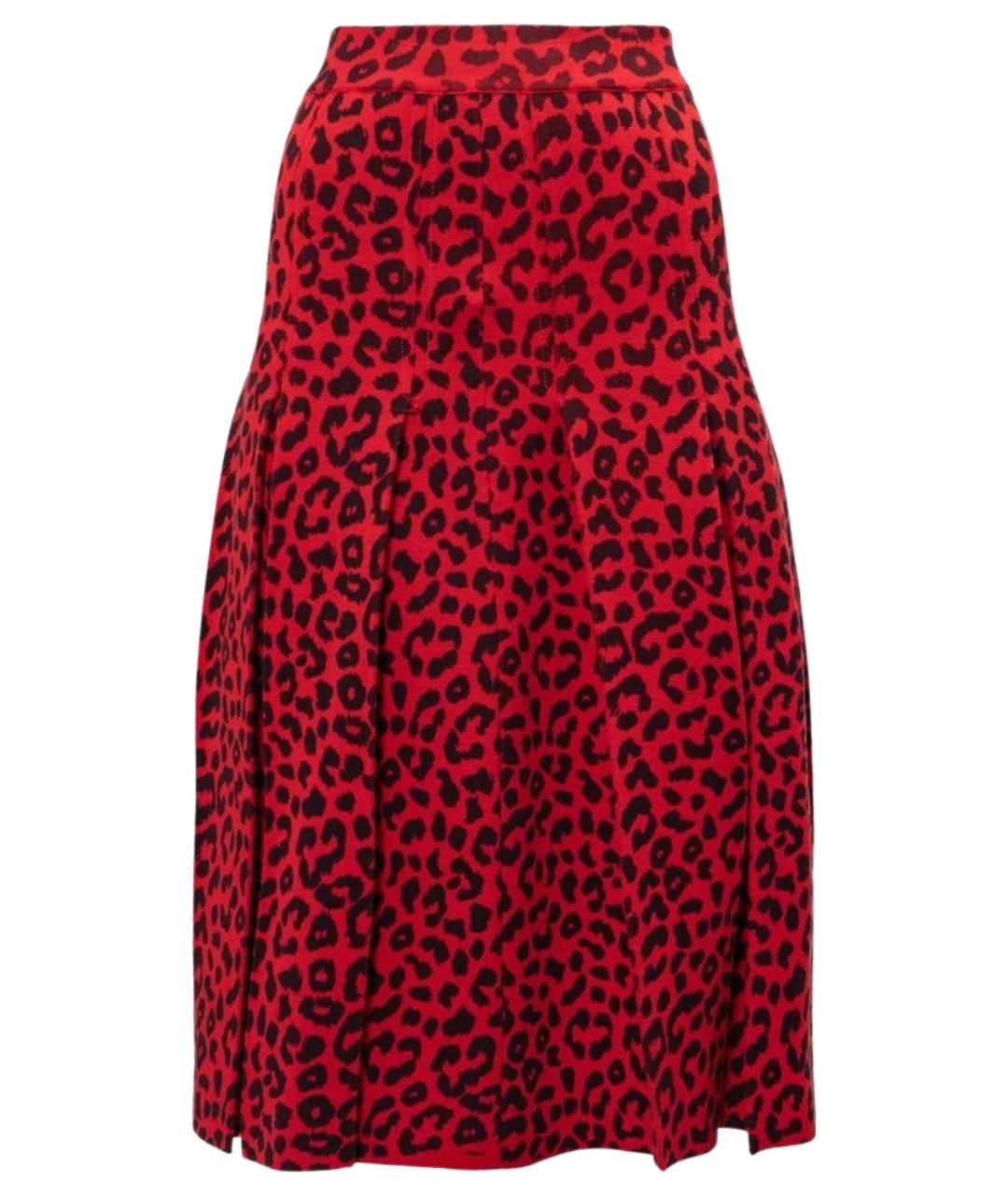GUCCI Красная хлопковая юбка миди, фото 1
