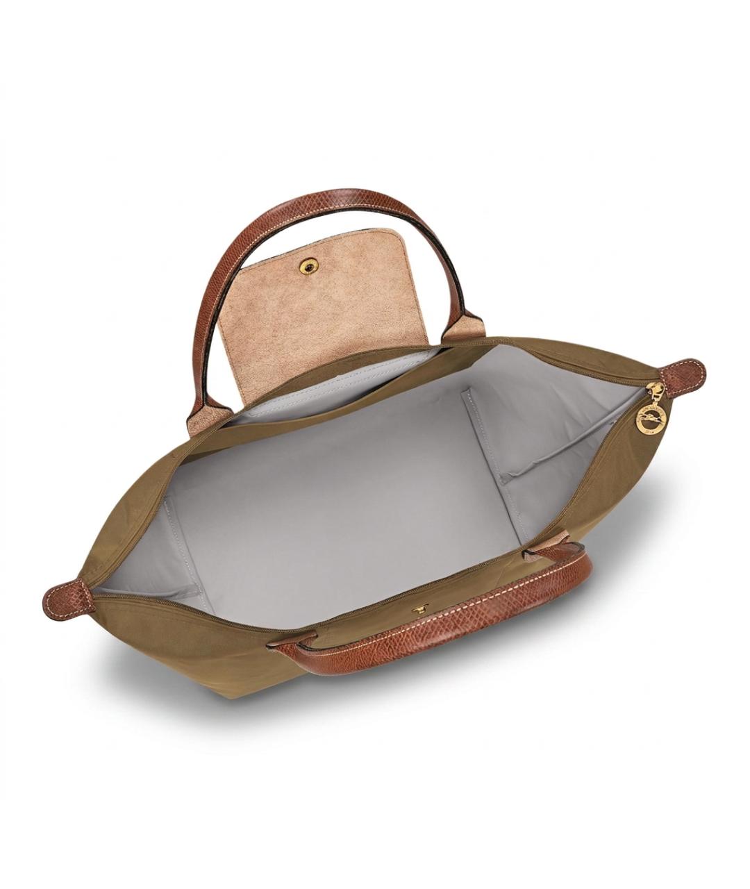 LONGCHAMP Горчичная нейлоновая сумка тоут, фото 4