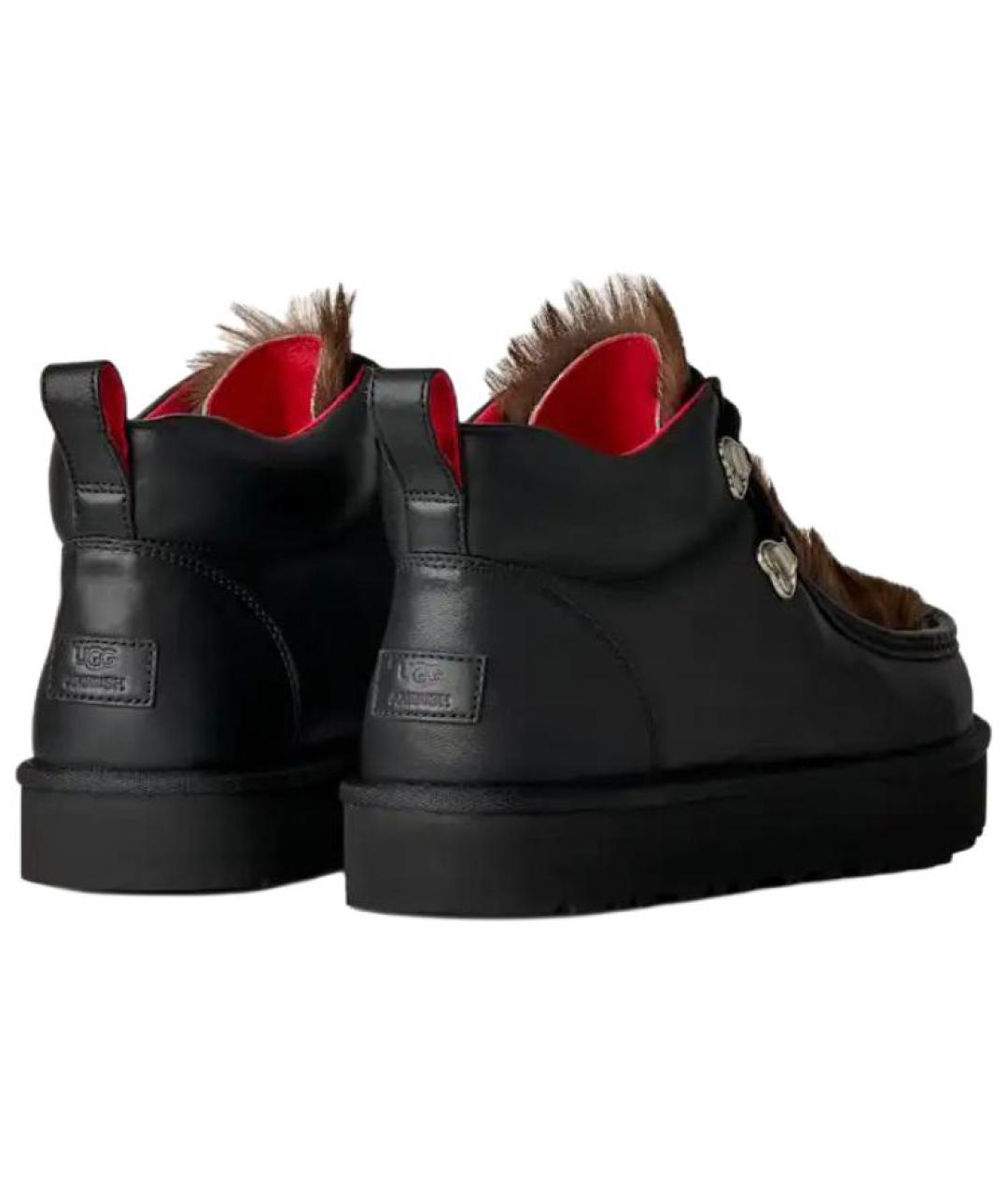 UGG Черные кожаные высокие ботинки, фото 3