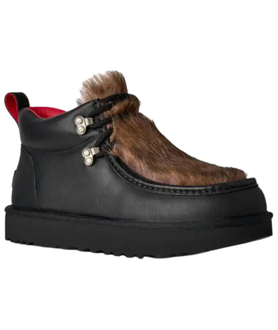 UGG Черные кожаные высокие ботинки, фото 2