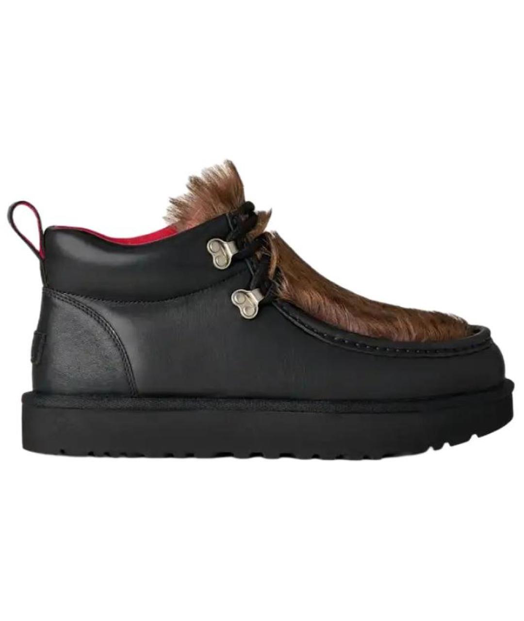 UGG Черные кожаные высокие ботинки, фото 1