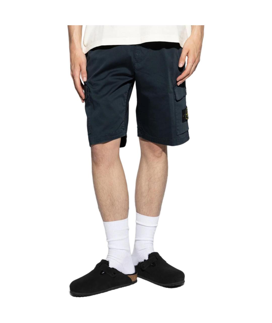 STONE ISLAND Темно-синие шорты, фото 2
