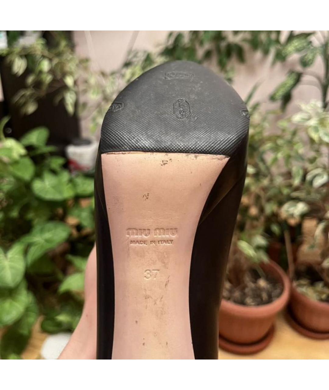 MIU MIU Черные кожаные сапоги, фото 2
