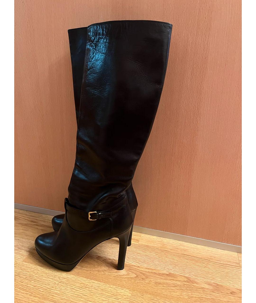 MIU MIU Черные кожаные сапоги, фото 2