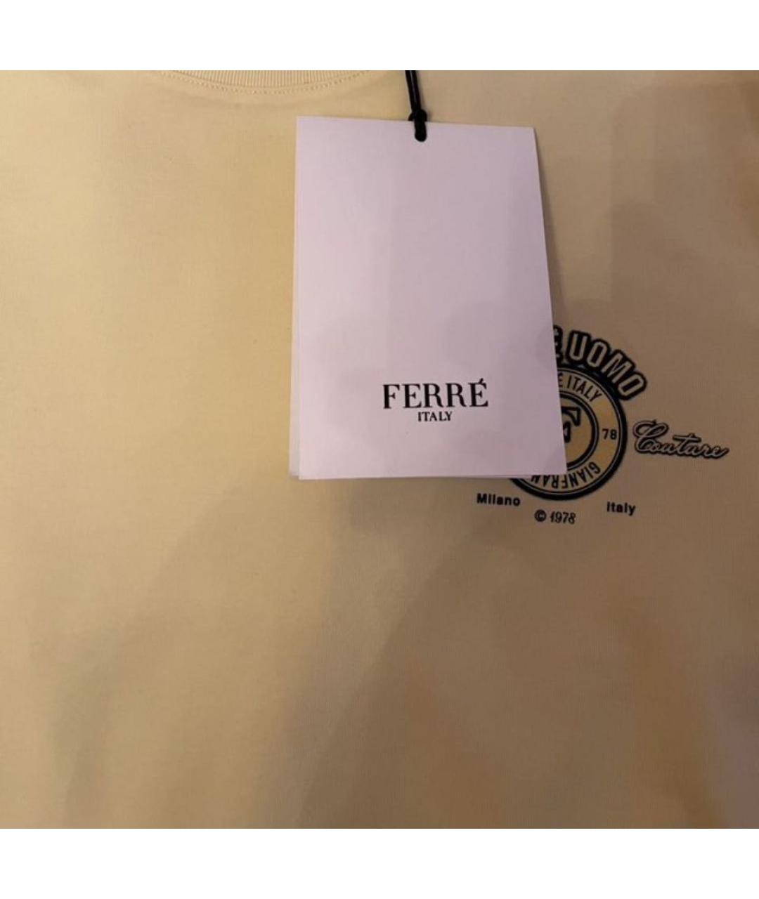 FERRAGAMO Горчичная хлопко-льняная футболка, фото 3