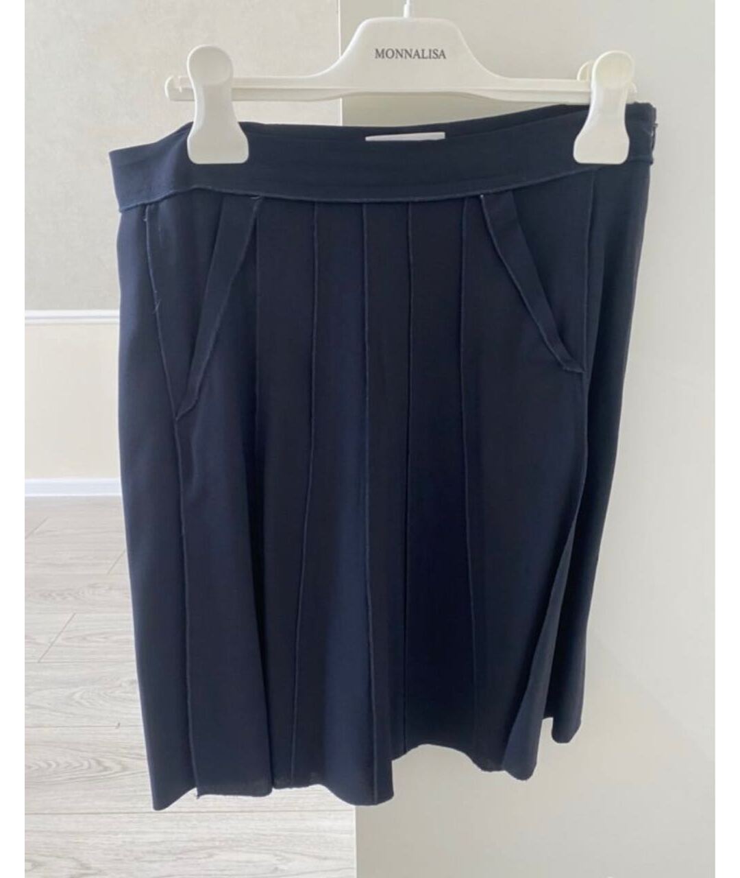 SONIA RYKIEL Темно-синяя хлопковая юбка миди, фото 5