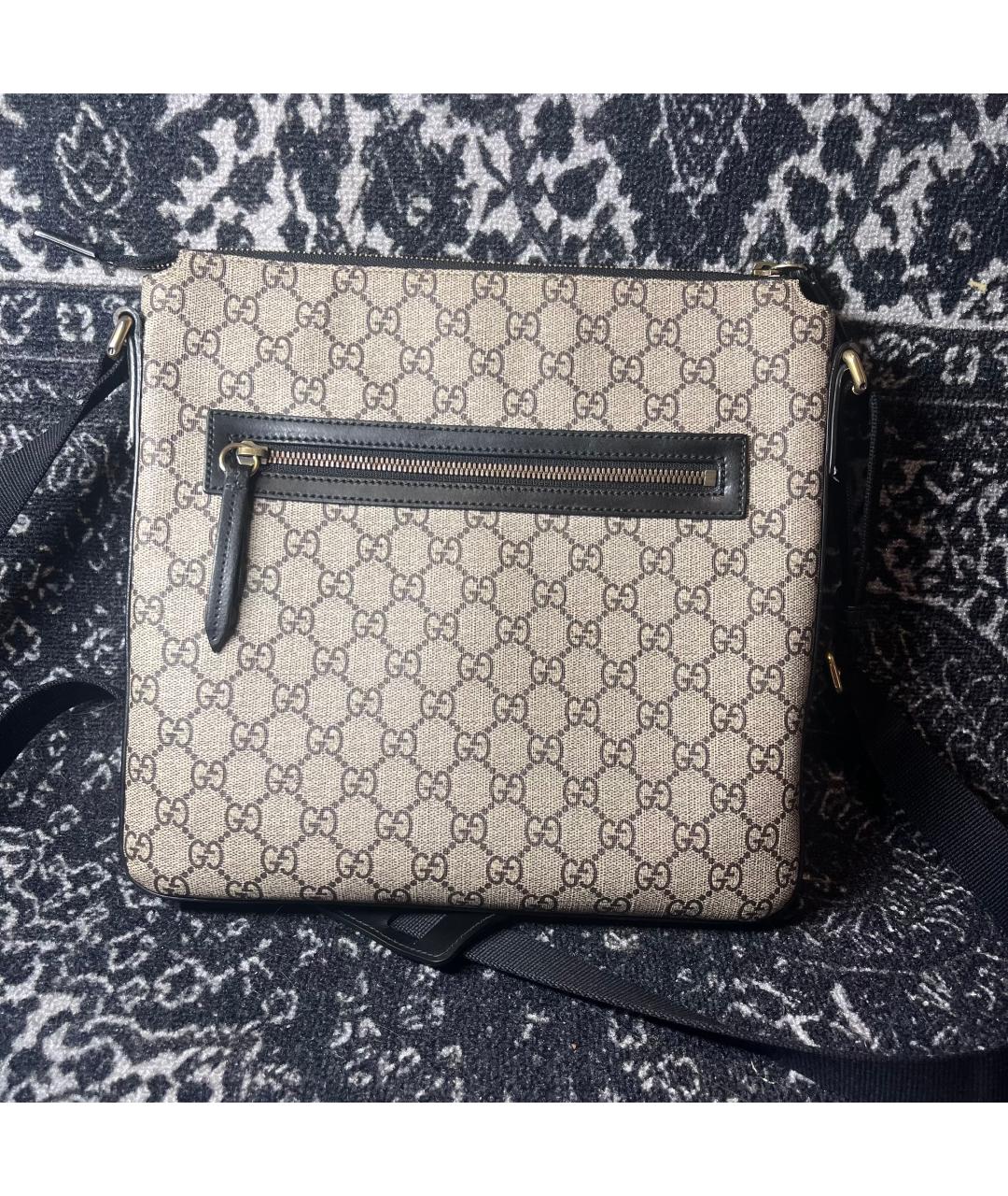 GUCCI Бежевая сумка на плечо из лакированной кожи, фото 3