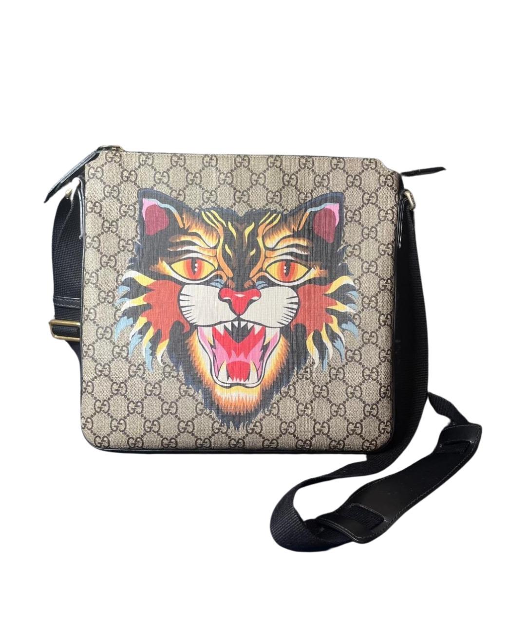 GUCCI Бежевая сумка на плечо из лакированной кожи, фото 1