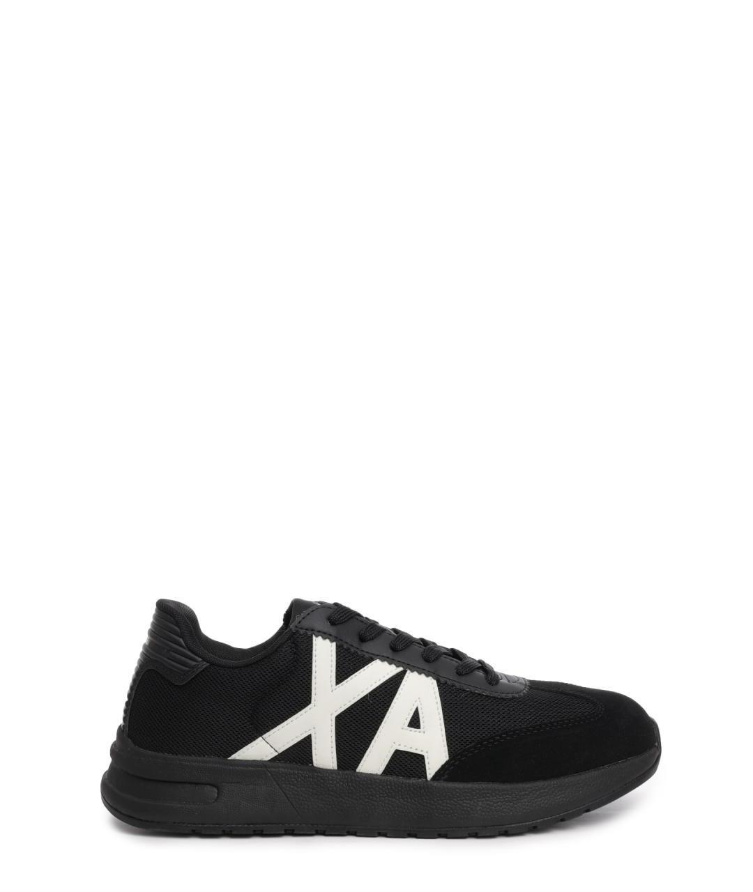 ARMANI EXCHANGE Черные текстильные низкие кроссовки / кеды, фото 1