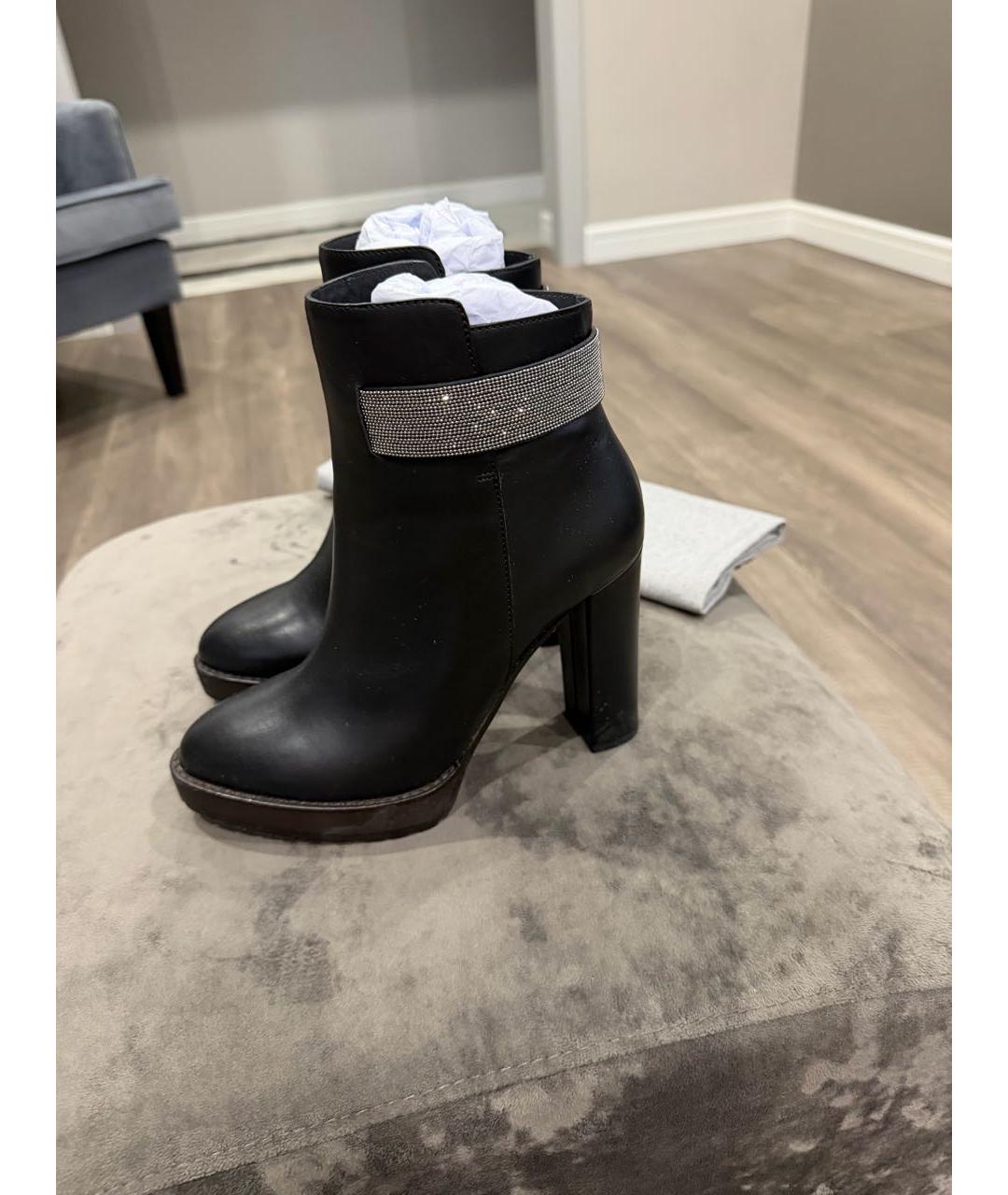 BRUNELLO CUCINELLI Черные кожаные ботильоны, фото 5