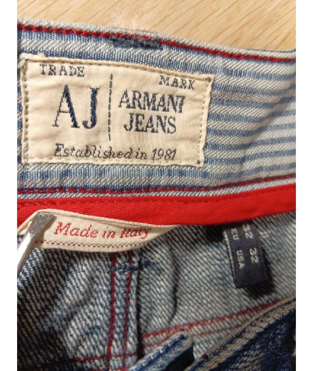 ARMANI JEANS Синие хлопковые джинсы, фото 4