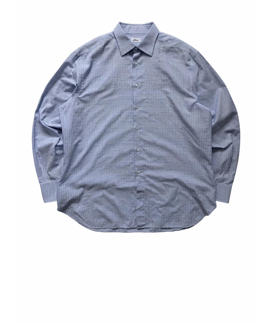 BRIONI Голубая хлопковая классическая рубашка, фото 1