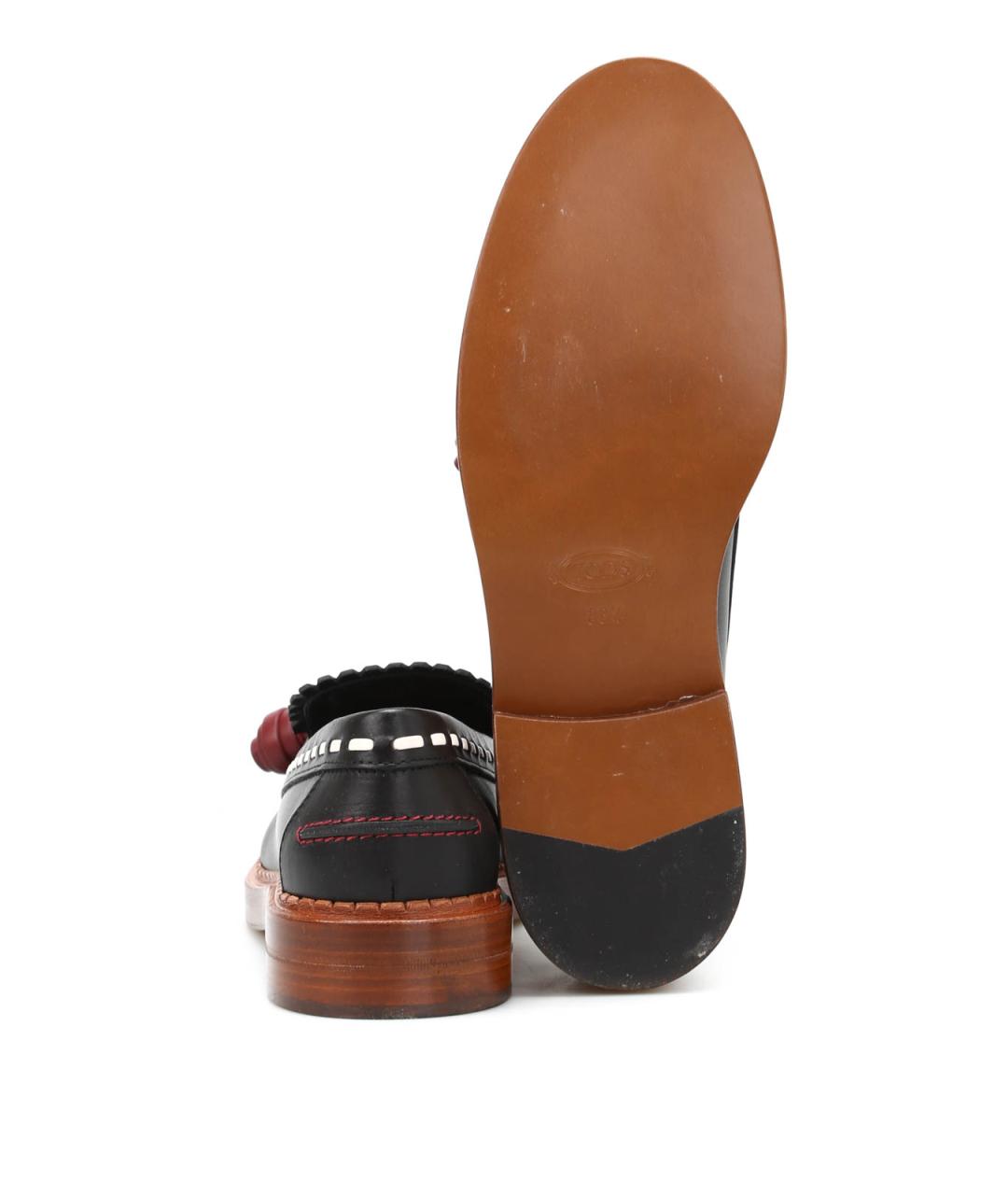 TOD'S Черные кожаные лоферы, фото 5