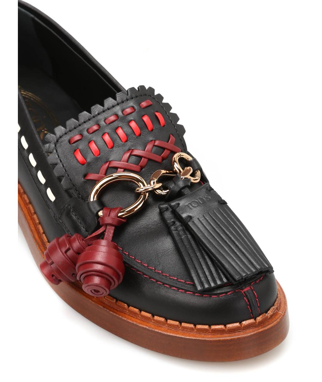 TOD'S Черные кожаные лоферы, фото 3