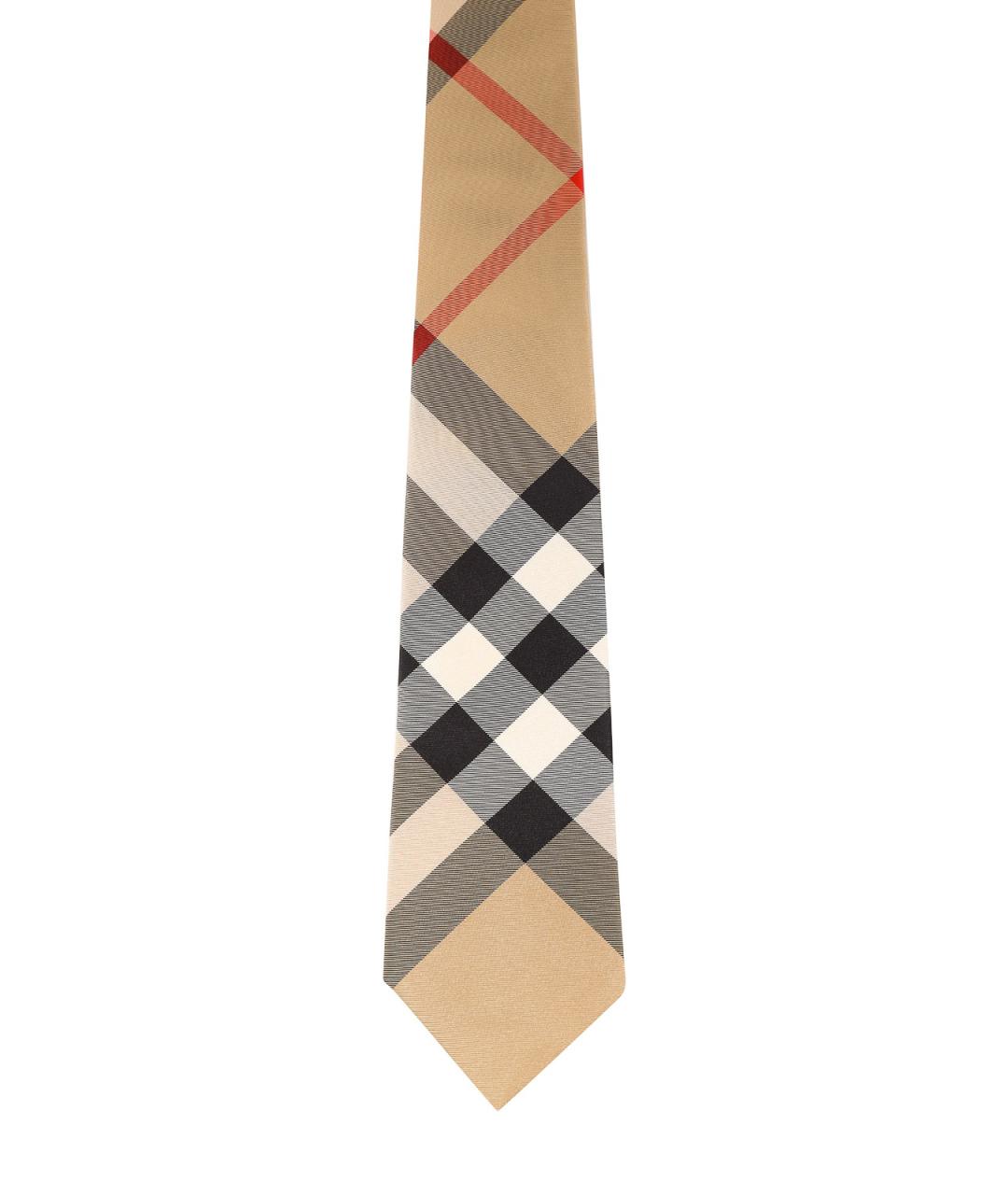 BURBERRY Бежевый шелковый галстук, фото 1