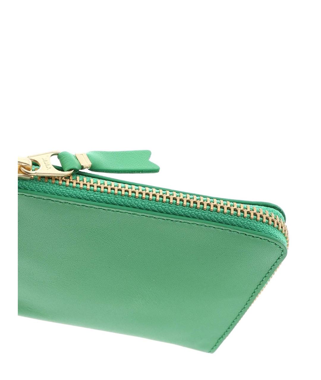 COMME DES GARÇONS WALLET Зеленый кожаный кошелек, фото 4