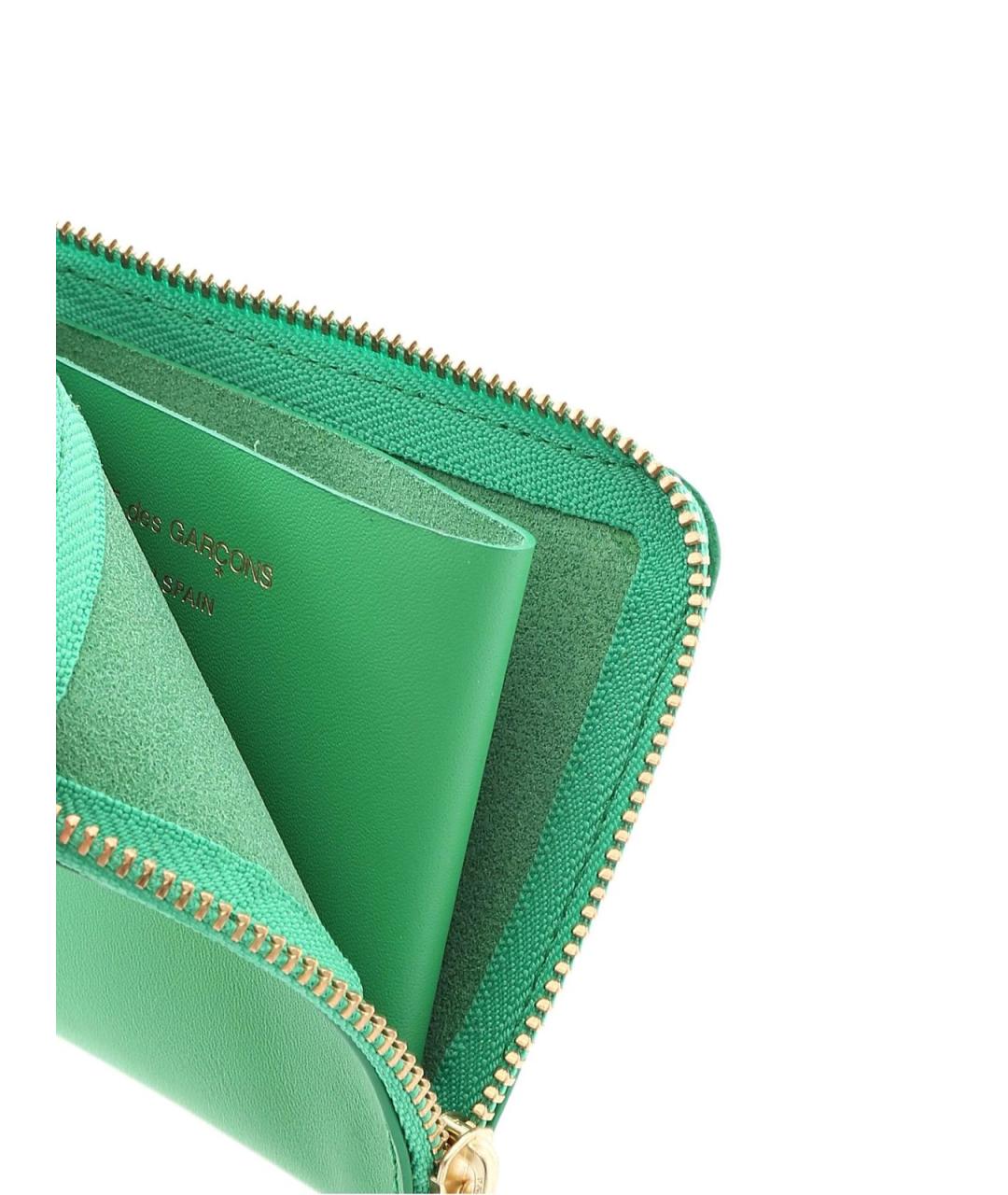 COMME DES GARÇONS WALLET Зеленый кожаный кошелек, фото 5