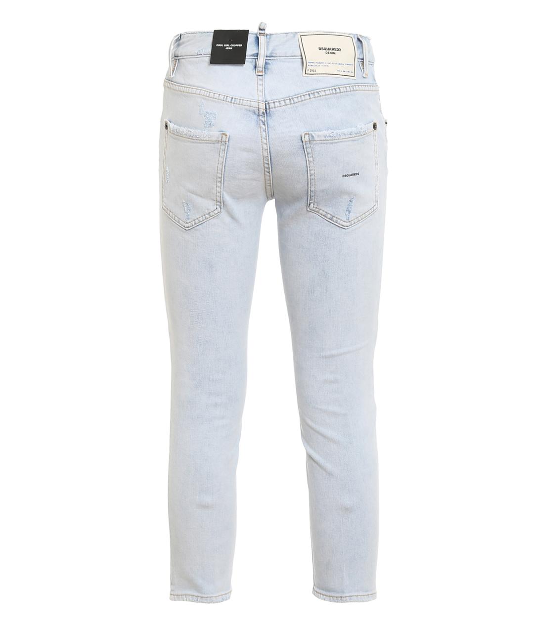 DSQUARED2 Голубые хлопковые прямые джинсы, фото 2