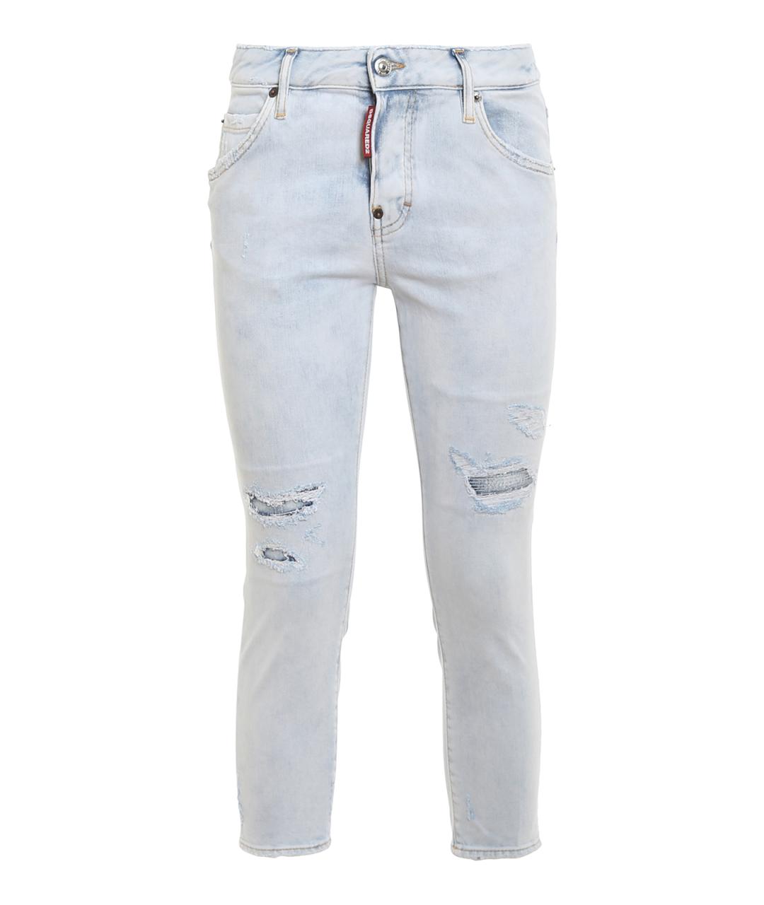 DSQUARED2 Голубые хлопковые прямые джинсы, фото 1