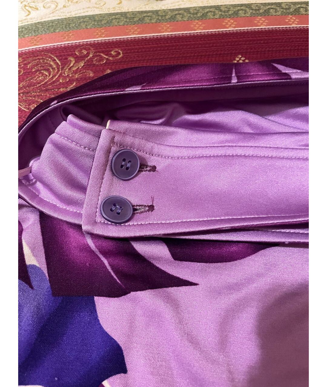 VERSACE VINTAGE Фиолетовая шелковая юбка миди, фото 5