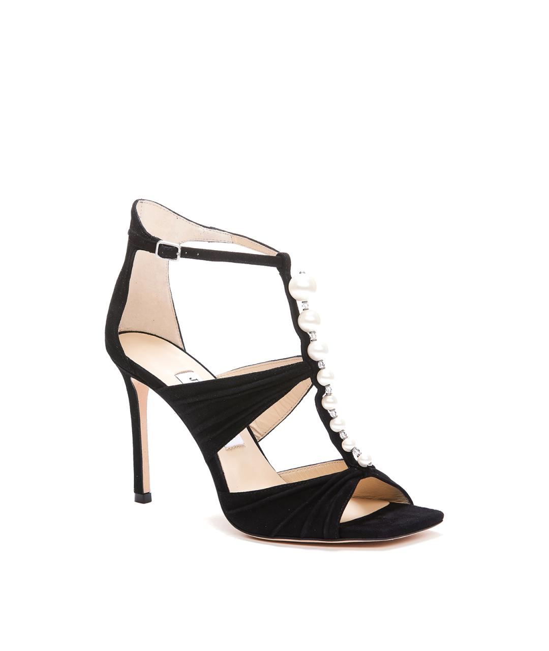 JIMMY CHOO Черные нубуковые босоножки, фото 2