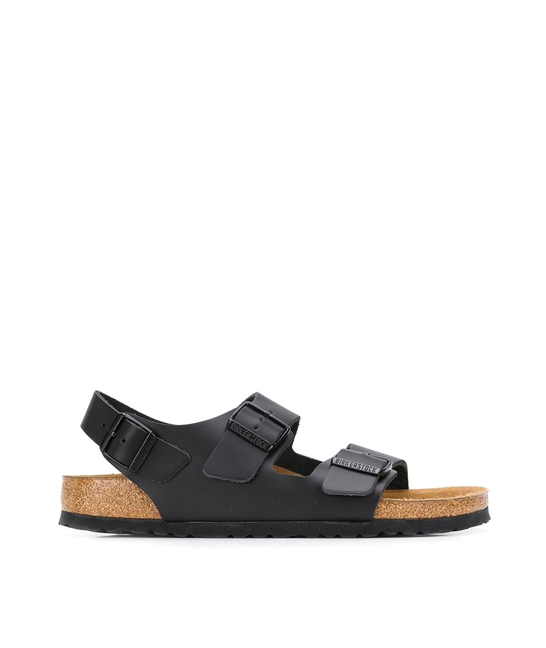 BIRKENSTOCK Черные кожаные сандалии, фото 1