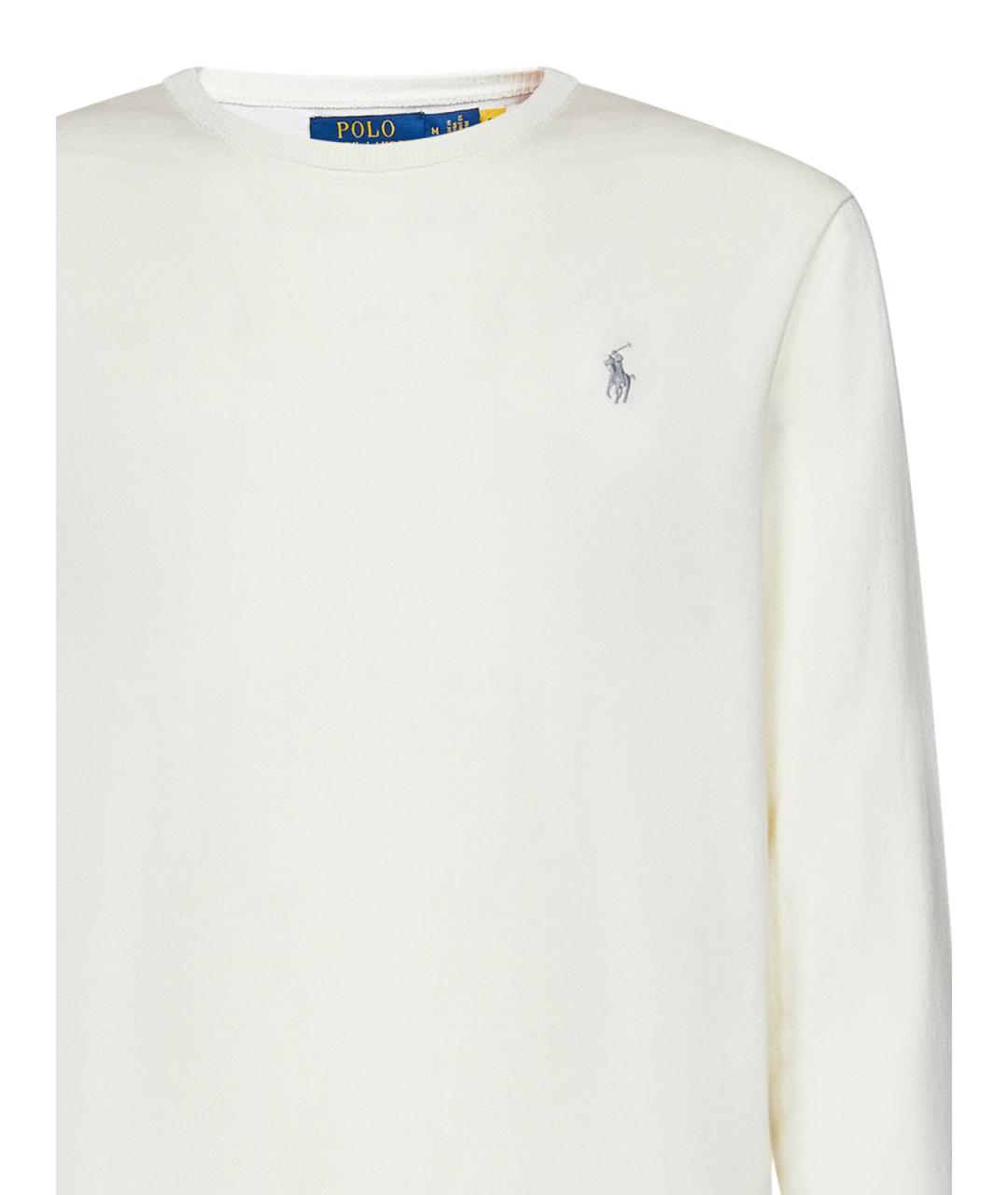POLO RALPH LAUREN Белый хлопковый джемпер / свитер, фото 3