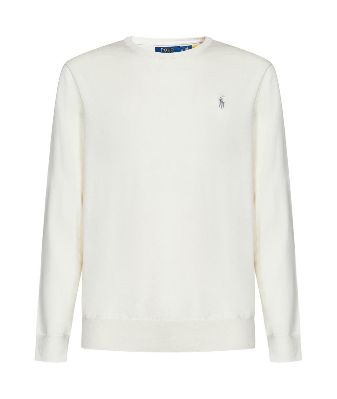 POLO RALPH LAUREN Белый хлопковый джемпер / свитер, фото 1