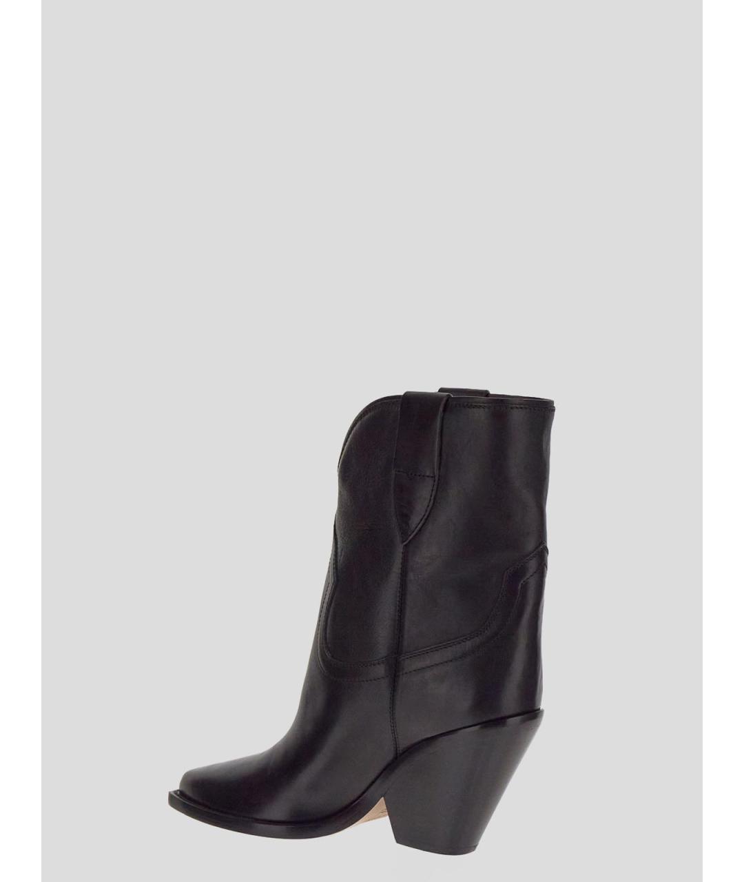 ISABEL MARANT Черные кожаные ботильоны, фото 3