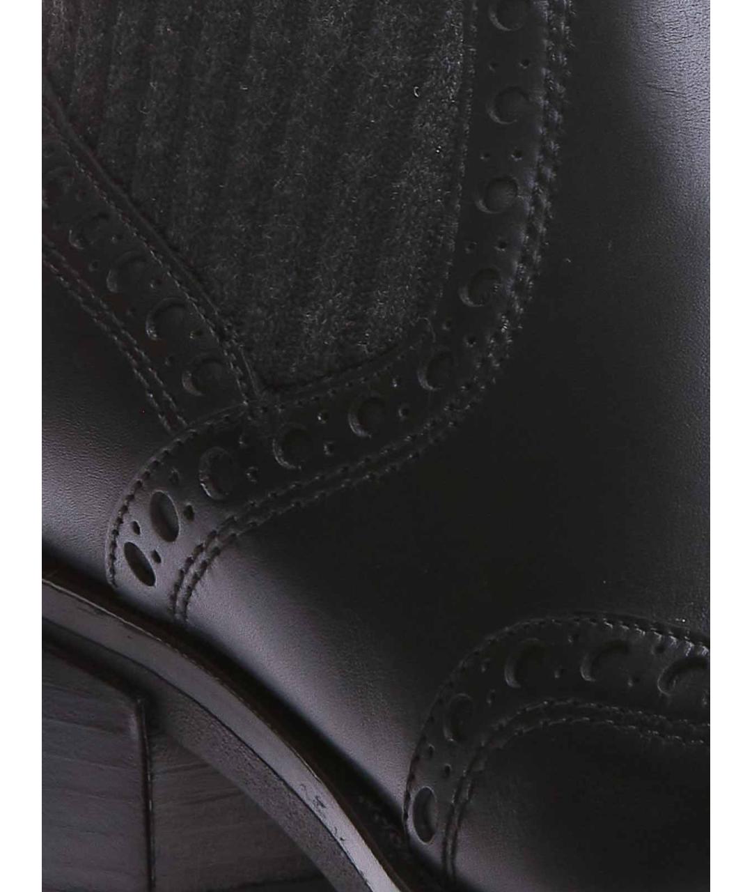 SANTONI Черные кожаные ботинки, фото 3