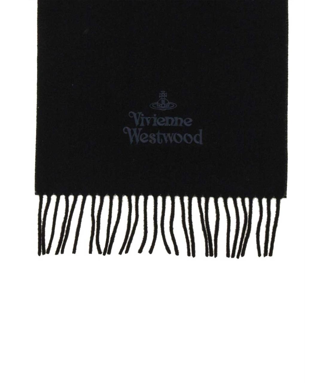 VIVIENNE WESTWOOD Черный шерстяной шарф, фото 2