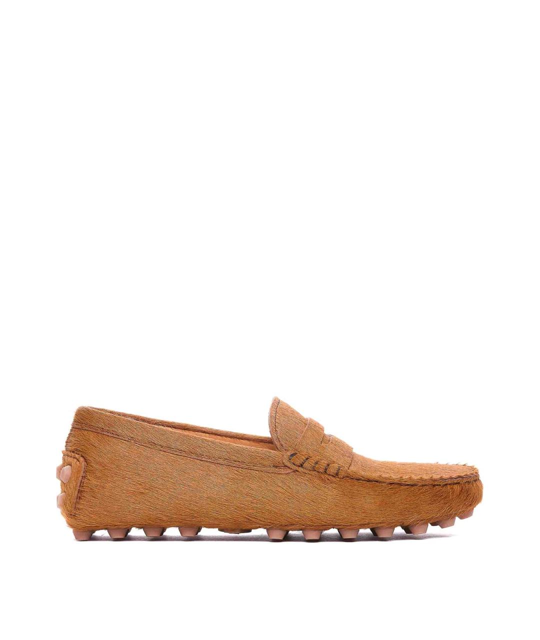 TOD'S Бежевые кожаные лоферы, фото 1