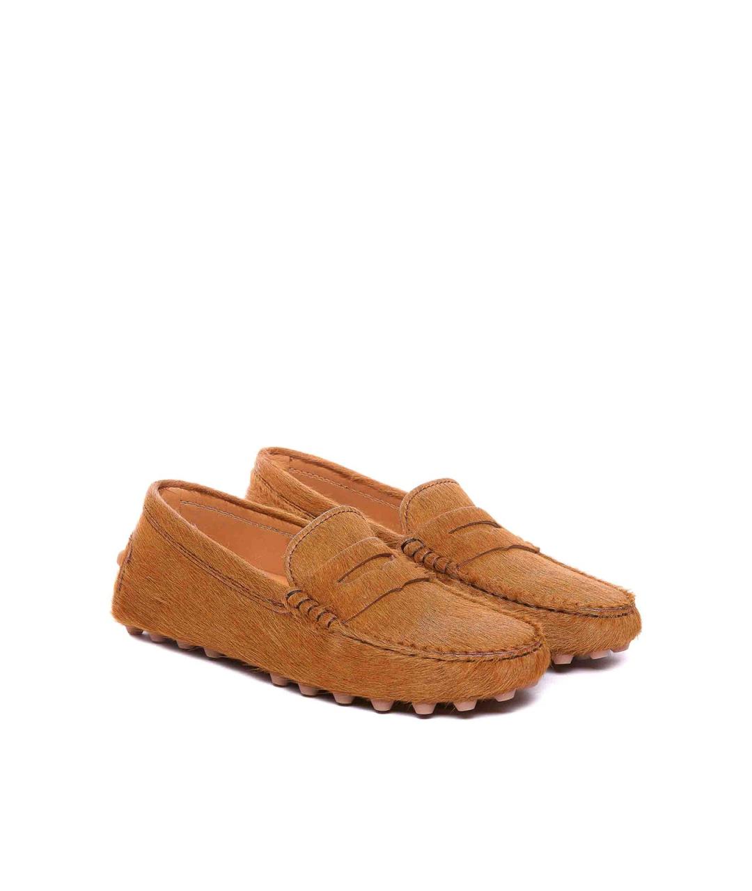 TOD'S Бежевые кожаные лоферы, фото 4