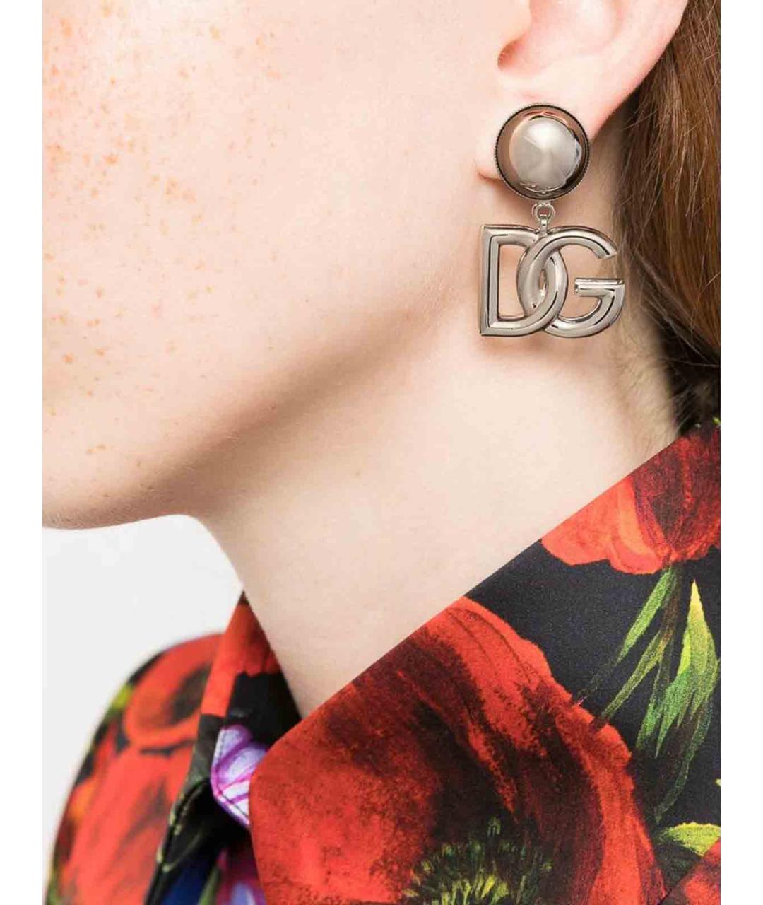 DOLCE&GABBANA Серебряные металлические серьги, фото 3