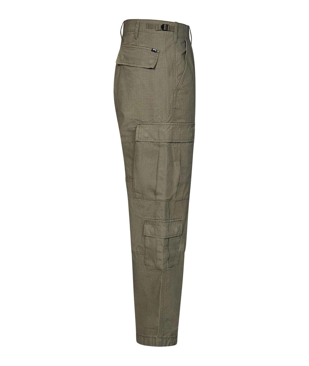 STUSSY Зеленые хлопковые повседневные брюки, фото 3