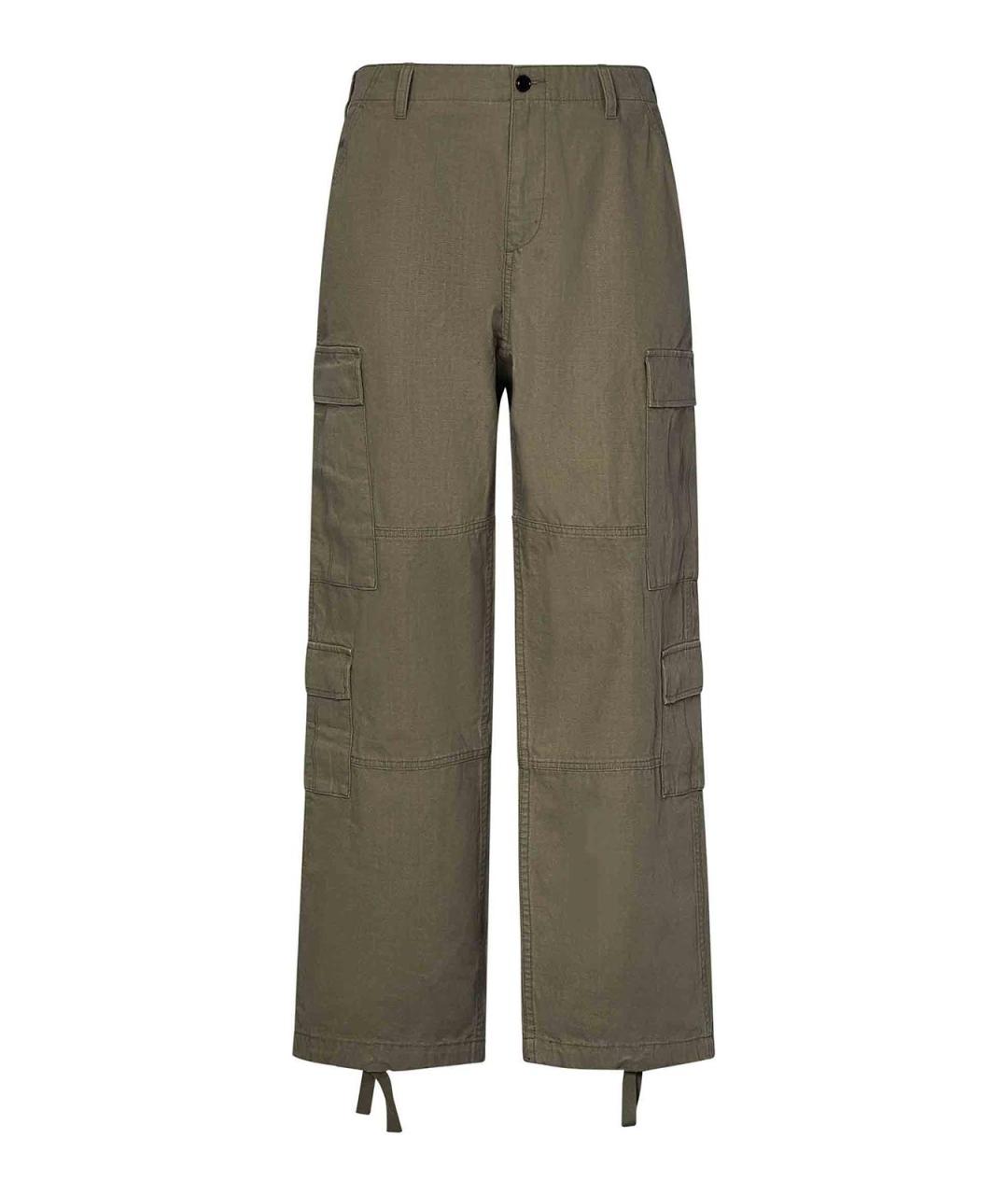 STUSSY Зеленые хлопковые повседневные брюки, фото 1