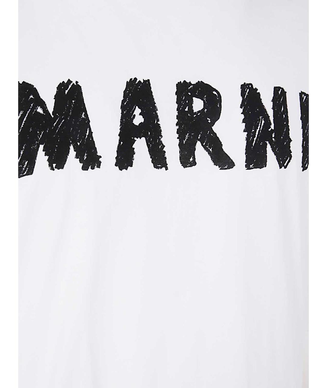 MARNI Белая хлопковая футболка, фото 3