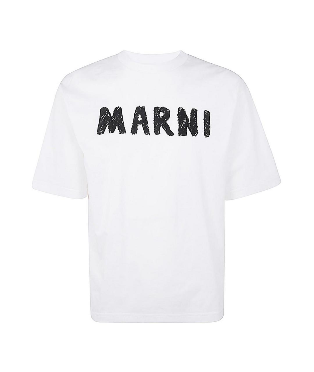 MARNI Белая хлопковая футболка, фото 1