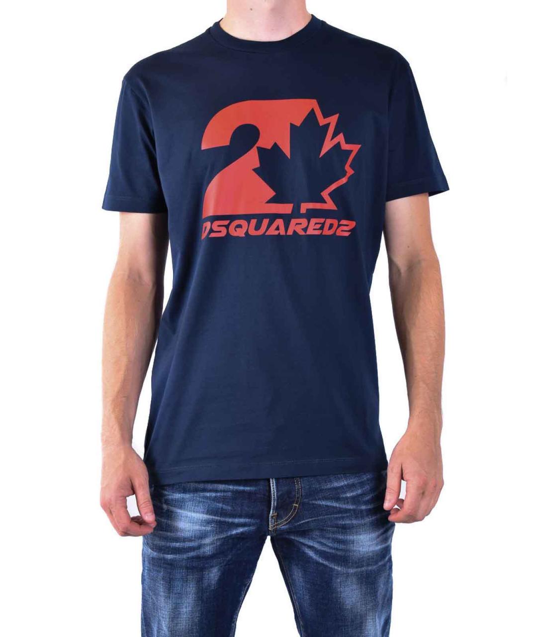 DSQUARED2 Синяя хлопковая футболка, фото 2