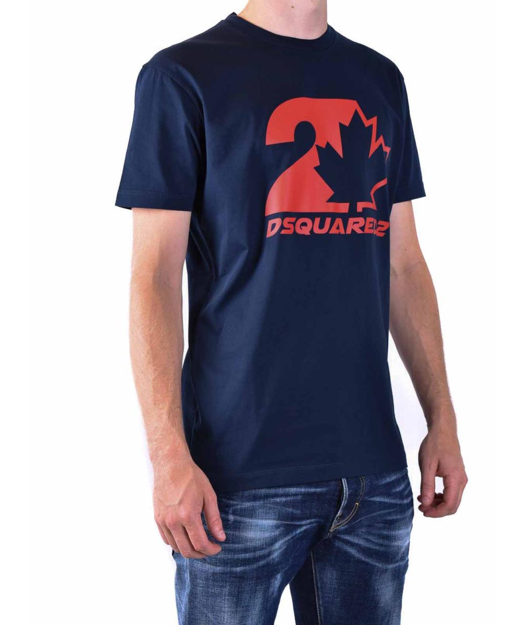 DSQUARED2 Синяя хлопковая футболка, фото 3