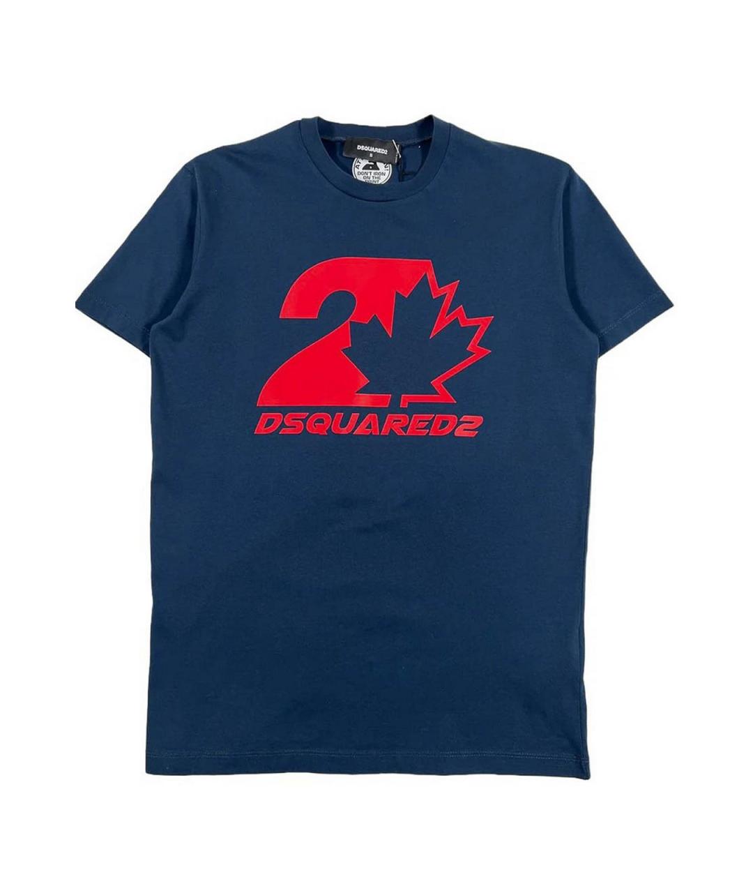 DSQUARED2 Синяя хлопковая футболка, фото 1